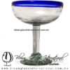 Copa Margarita Media Naranja Borde de color Azul Cobalto, Cobalt Blue, Artesanías de Vidrio Soplado - Blown Glass Factory store cup water glass Handmade Copa Margarita Media Naranja Borde de color Azul Cobalto, Cobalt Blue, Artesanías de Vidrio Soplado - Blown Glass Factory store cup water glass Handmade