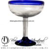Copa Margarita Media Naranja Borde y pie de color Azul Cobalto, Cobalt Blue, Artesanías de Vidrio Soplado - Blown Glass Factory store cup water glass Handmade