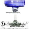 Copa Margarita Vaso Espiral de Color Azul Cobalto, Cobalt Blue, Artesanías de Vidrio Soplado, Fabrica de Vidrio - Blown Glass Factory Store Tequila Shot Drunk Handmade