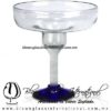 Copa Margarita Vaso pie de color azul cobalto, cobalt blue, Artesanías de Vidrio Soplado, Fabrica de Vidrio - Blown Glass Factory Store Handmade