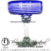 Copa Margarita con Vaso Borde y Espiral de Color Azul Cobalto, Cobalt Blue, Artesanías de Vidrio Soplado, Fabrica de Vidrio - Blown Glass Factory Store Tequila Shot Drunk Handmade