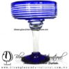 Copa Margarita Vaso Borde Espiral y Pie de Color Azul Cobalto, Cobalt Blue, Artesanías de Vidrio Soplado, Fabrica de Vidrio - Blown Glass Factory Store Tequila Shot Drunk Handmade
