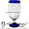 Copa Pingüino Borde y Pie de Color Azul Cobalto, Cobalt Blue, Artesanías de Vidrio Soplado - Blown Glass