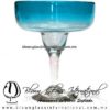 Copa Margarita Vaso desvanecido de Color Azul Aguamarina, Aqua Blue, Artesanías de Vidrio Soplado, Fabrica de Vidrio - Blown Glass Factory Store Tequila Shot Drunk Handmade