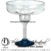 Copa Margarita Vaso pie de color azul Aguamarina, aqua blue, Artesanías de Vidrio Soplado, Fabrica de Vidrio - Blown Glass Factory Store Handmade