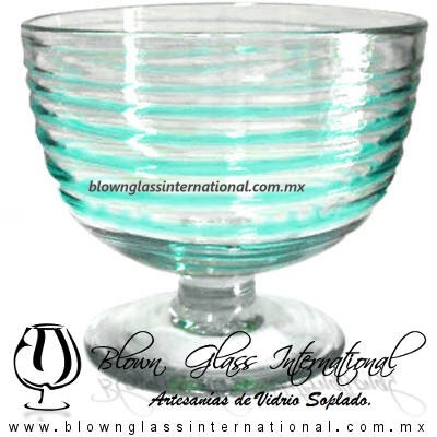 Copa Media Naranja Postre Espiral Color Turquesa, Teal Blue, Artesanías de Vidrio Soplado, Fabrica de Vidrio - Blown Glass Factory Store Copa Media Naranja Postre Espiral Color Turquesa, Teal Blue, Artesanías de Vidrio Soplado, Fabrica de Vidrio - Blown Glass Factory Store