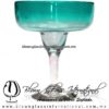 Copa Margarita Vaso desvanecido de Color Azul Turquesa, Teal Blue, Artesanías de Vidrio Soplado, Fabrica de Vidrio - Blown Glass Factory Store Tequila Shot Drunk Handmade