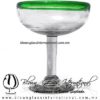 Copa Margarita Media Naranja Borde de color Verde Jade Dark green, Artesanías de Vidrio Soplado - Blown Glass Factory store cup water glass Handmade Copa Margarita Media Naranja Borde de color Verde Jade Dark green, Artesanías de Vidrio Soplado - Blown Glass Factory store cup water glass Handmade