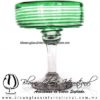 Copa Margarita Vaso Borde y Espiral de Color Verde Jade, Dark Green, Artesanías de Vidrio Soplado, Fabrica de Vidrio - Blown Glass Factory Store Tequila Shot Drunk Handmade