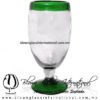 Copa Pingüino Borde y Pie de Color Verde Jade, Dark Green, Artesanías de Vidrio Soplado - Blown Glass