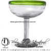 Copa Margarita Media Naranja Borde de color Verde Lima light green, Artesanías de Vidrio Soplado - Blown Glass Factory store cup water glass Handmade Copa Margarita Media Naranja Borde de color Verde Lima light green, Artesanías de Vidrio Soplado - Blown Glass Factory store cup water glass Handmade
