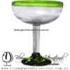 Copa Margarita Media Naranja Borde y pie de color Verde Lima, Light Green, Artesanías de Vidrio Soplado - Blown Glass Factory store cup water glass Handmade