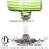Copa Margarita Vaso Espiral de Color Verde Lima, Light Green, Artesanías de Vidrio Soplado, Fabrica de Vidrio - Blown Glass Factory Store Tequila Shot Drunk Handmade