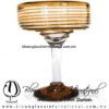 Copa Margarita Yulin Borde Espiral y Pie de Color Ámbar, Amber, Artesanías de Vidrio Soplado - Blown Glass Margarita Cup Handmade
