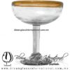 Copa Margarita Media Naranja Borde de color Ámbar, Artesanías de Vidrio Soplado - Blown Glass Factory store cup water glass Handmade Copa Margarita Media Naranja Borde de color Ámbar, Artesanías de Vidrio Soplado - Blown Glass Factory store cup water glass Handmade