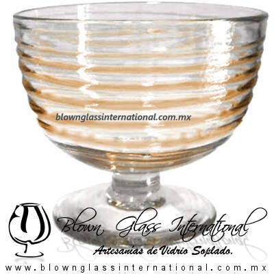 Copa Media Naranja Postre Espiral Color Ámbar, Amber, Artesanías de Vidrio Soplado, Fabrica de Vidrio - Blown Glass Factory Store Copa Media Naranja Postre Espiral Color Ámbar, Amber, Artesanías de Vidrio Soplado, Fabrica de Vidrio - Blown Glass Factory Store