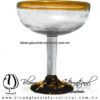 Copa Margarita Media Naranja Borde y pie de color Ambar, Artesanías de Vidrio Soplado - Blown Glass Factory store cup water glass Handmade
