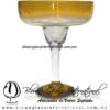 Copa Margarita Vaso desvanecido y Pie de Color Ámbar, Amber, Artesanías de Vidrio Soplado, Fabrica de Vidrio - Blown Glass Factory Store Tequila Shot Drunk Handmade