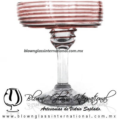 Copa Margarita Vaso Espiral de Color Amatista, Amethyst, Artesanías de Vidrio Soplado, Fabrica de Vidrio - Blown Glass Factory Store Tequila Shot Drunk Handmade