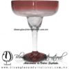 Copa Margarita Vaso desvanecido y Pie de Color Amatista, Amethyst, Artesanías de Vidrio Soplado, Fabrica de Vidrio - Blown Glass Factory Store Tequila Shot Drunk Handmade