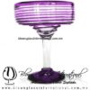 Copa Margarita Yulin Borde Espiral y Pie de Color Morado, Purple, Artesanías de Vidrio Soplado - Blown Glass Margarita Cup Handmade