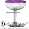 Copa Margarita Media Naranja Borde de color Morado, Purple, Artesanías de Vidrio Soplado - Blown Glass Factory store cup water glass Handmade Copa Margarita Media Naranja Borde de color Morado, Purple, Artesanías de Vidrio Soplado - Blown Glass Factory store cup water glass Handmade