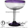 Copa Margarita Media Naranja Borde y pie de color Morado Purple, Artesanías de Vidrio Soplado - Blown Glass Factory store cup water glass Handmade