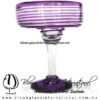 Copa Margarita con Vaso Borde Espiral y Pie de Color Morado, Purple, Artesanías de Vidrio Soplado, Fabrica de Vidrio - Blown Glass Factory Store Tequila Shot Drunk Handmade