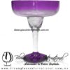 Copa Margarita Vaso desvanecido y Pie de Color Morado, Purple, Artesanías de Vidrio Soplado, Fabrica de Vidrio - Blown Glass Factory Store Tequila Shot Drunk Handmade