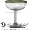 Copa Margarita Media Naranja Borde de color Verde Jade Olive green, Artesanías de Vidrio Soplado - Blown Glass Factory store cup water glass Handmade Copa Margarita Media Naranja Borde de color Verde Jade Olive green, Artesanías de Vidrio Soplado - Blown Glass Factory store cup water glass Handmade