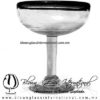Copa Margarita Media Naranja Borde de color Negro, Black, Artesanías de Vidrio Soplado - Blown Glass Factory store cup water glass Handmade