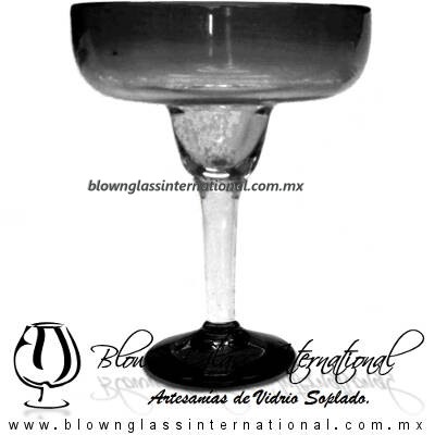 Copa Margarita Vaso desvanecido y Pie de Color Negro, Black, Artesanías de Vidrio Soplado, Fabrica de Vidrio - Blown Glass Factory Store Tequila Shot Drunk Handmade