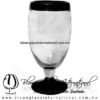 Copa Pingüino Borde y Pie de Color Negro, Black, Artesanías de Vidrio Soplado - Blown Glass