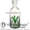 Licorera Cilíndrica con figura de Nopal, Artesanías de fabrica de vidrio soplado artesanal fino - Blown Glass Factory Store Bottles tequila handmade,