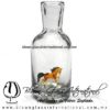Licorera Cilíndrica con figura de Caballo Ámbar, Brown Horse, Artesanías de fabrica de vidrio soplado artesanal fino - Blown Glass Factory Store Bottles tequila handmade,