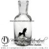 Licorera Cilíndrica con figura de Caballo Negro, Black Horse, Artesanías de fabrica de vidrio soplado artesanal fino - Blown Glass Factory Store Bottles tequila handmade,