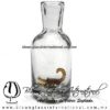 Licorera Cilíndrica con figura de Alacrán Escorpión Ambar, Artesanías de fabrica de vidrio soplado artesanal fino - Blown Glass Factory Store Bottles tequila handmade,
