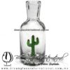 Licorera Cilíndrica con figura de Cactus Verde jade, Green, Artesanías de fabrica de vidrio soplado artesanal fino - Blown Glass Factory Store Bottles tequila handmade,