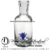 Licorera Cilíndrica con figura de Maguey Agave Azul Cobalto, Artesanías de fabrica de vidrio soplado artesanal fino - Blown Glass Factory Store Bottles tequila handmade,
