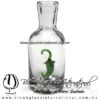 Licorera Cilíndrica con figura de chile verde, Artesanías de fabrica de vidrio soplado artesanal fino - Blown Glass Factory Store Bottles tequila handmade,
