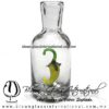 Licorera Cilíndrica con figura de chile amarillo, Artesanías de fabrica de vidrio soplado artesanal fino - Blown Glass Factory Store Bottles tequila handmade,