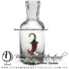 Licorera Cilíndrica con figura de chile rojo, Artesanías de fabrica de vidrio soplado artesanal fino - Blown Glass Factory Store Bottles tequila handmade,