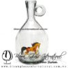 Licorera Barril con Asa y figura de Caballo Ámbar, Artesanías de fabrica de vidrio soplado artesanal fino - Blown Glass Factory Store Bottles tequila handmade,