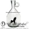 Licorera Barril con Asa y figura de Caballo Negro, Artesanías de fabrica de vidrio soplado artesanal fino - Blown Glass Factory Store Bottles tequila handmade,