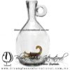 Licorera Barril con Asa y figura de Alacrán Escorpión Ámbar, Artesanías de fabrica de vidrio soplado artesanal fino - Blown Glass Factory Store Bottles tequila handmade,