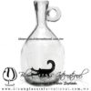 Licorera Barril con Asa y figura de Alacrán Escorpión Negro, Artesanías de fabrica de vidrio soplado artesanal fino - Blown Glass Factory Store Bottles tequila handmade,
