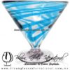 Copa Martini Postre Hilo Jalado de Color Aguamarina, Aqua Blue, Artesanías de Vidrio Soplado - Blown Glass Copa Martini Postre Hilo Jalado de Color Aguamarina, Aqua Blue, Artesanías de Vidrio Soplado - Blown Glass