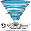 Copa Martini Postre Borde y Espiral de Color Aguamarina, Aqua Blue, Artesanías de Vidrio Soplado - Blown Glass