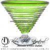 Copa Martini Postre Borde y Espiral de Color Verde Lima, Light Green, Artesanías de Vidrio Soplado - Blown Glass