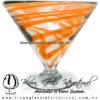 Copa Martini Postre Hilo Jalado de Color Naranja, Orange, Artesanías de Vidrio Soplado - Blown Glass Copa Martini Postre Hilo Jalado de Color Naranja, Orange, Artesanías de Vidrio Soplado - Blown Glass
